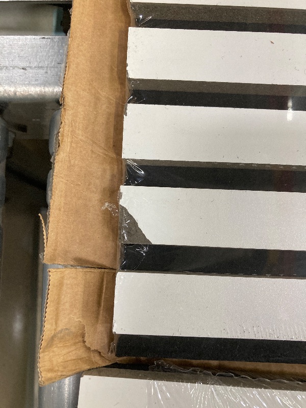 Photo 1 of **DAMAGE IN PHOTO** Olanglab Wood Slat Wall Panels, Wooden Acoustic Wall Panels, 94.5"x12.6" Each 3D Wall Panels for Interior Wall Decor, 2 Pack in Total 94.5"x25.2" (Gloss White)