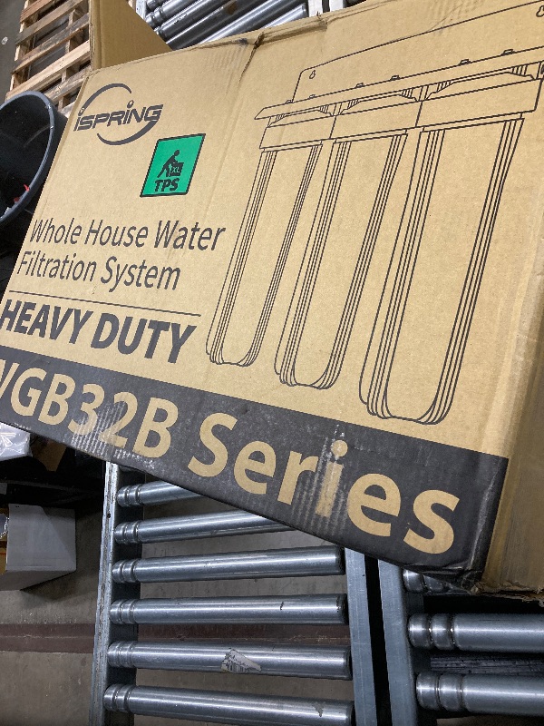 Photo 1 of  *** 4 OUT OF 4 BOXES***iSpring Whole House Water Filter System, Highly Reduces Sediment, Taste, Odor, and up to 99% Chlorine, 3-Stage w/ 20-Inch Sediment and Carbon Block Filters, Model: WGB32B, 1" Inlet/Outlet