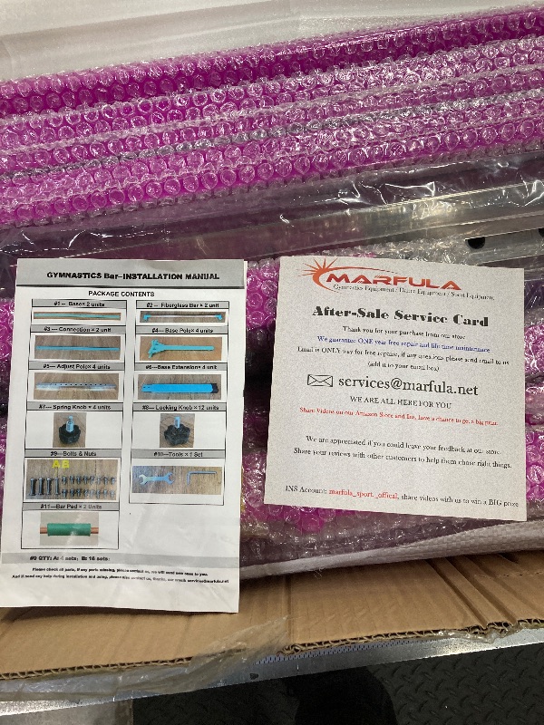Photo 1 of  ** PIC USED FOR REFERENCE**MARFULA 8 Ft Foldable Gymnastic Bar for Kids Age 3-25 of 1-13 Levels, 4 Ft Width 5 Ft Adjustbale Height Kip Bar, 400 lbs Weight Limit, Gymnastic Training Bar Equipment for Teenager Home and Club Use
