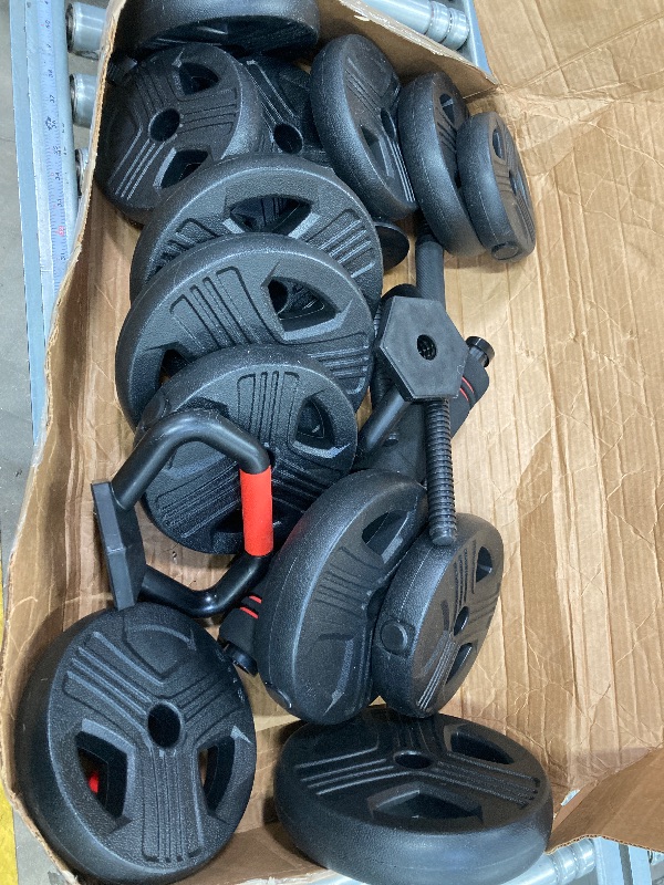 Photo 1 of 
Adjustable Dumbbells Set, 20/30/40/55/60/80lbs Free Weight Set with Connector, 2 or 3 in 1 Dumbbells Set Used as Barbell, Kettlebells, Fitness Exercises for Home Gym Suitable Men/Women