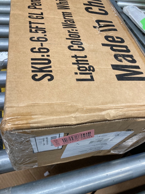 Photo 1 of Alupssuc 9ft Pre-Lit Artificial Christmas Tree, Hinged Slim Pencil Xmas Tree w/ Warm White Lights, Green