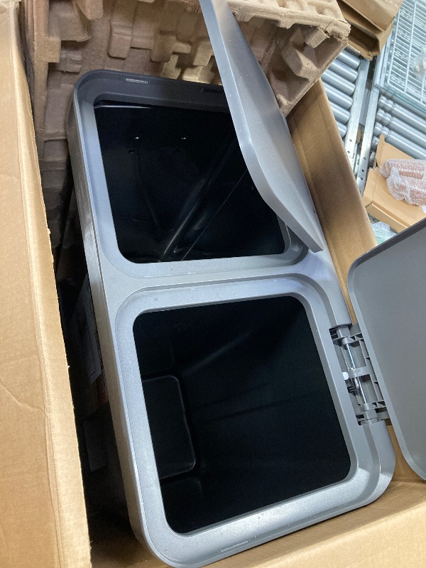 Photo 1 of ***(MISSING ONE BIN -SELLING AS PARTS ONLY)*** 18 Gallon Stainless Steel Trash
