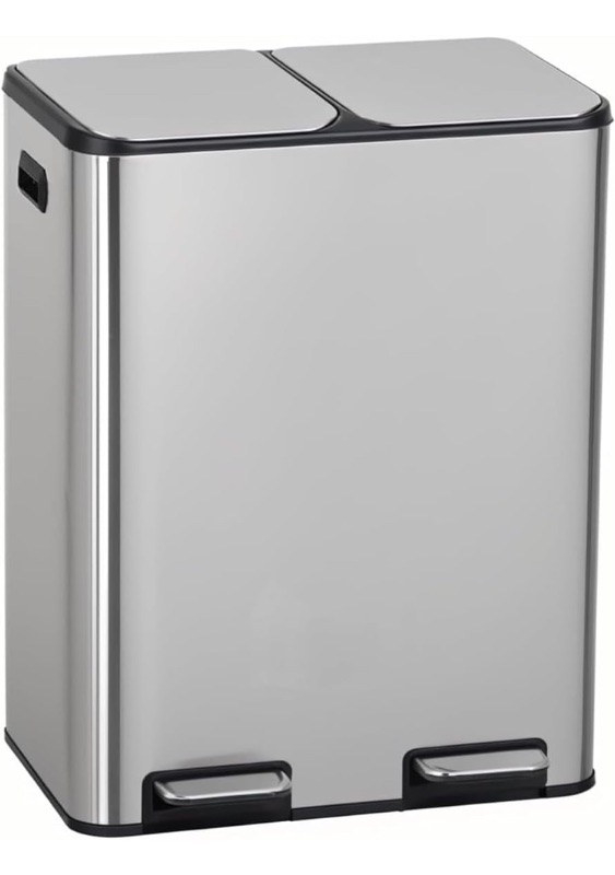 Photo 1 of ***(MISSING ONE BIN -SELLING AS PARTS ONLY)*** 18 Gallon Stainless Steel Trash
