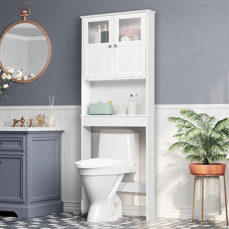 Photo 1 of ***PARTS ONLY***
Ktaxon Over the Toilet Bathroom Storage Cabinet Space Saver with 2 Doors and 4 Adjustable Shelves, White
