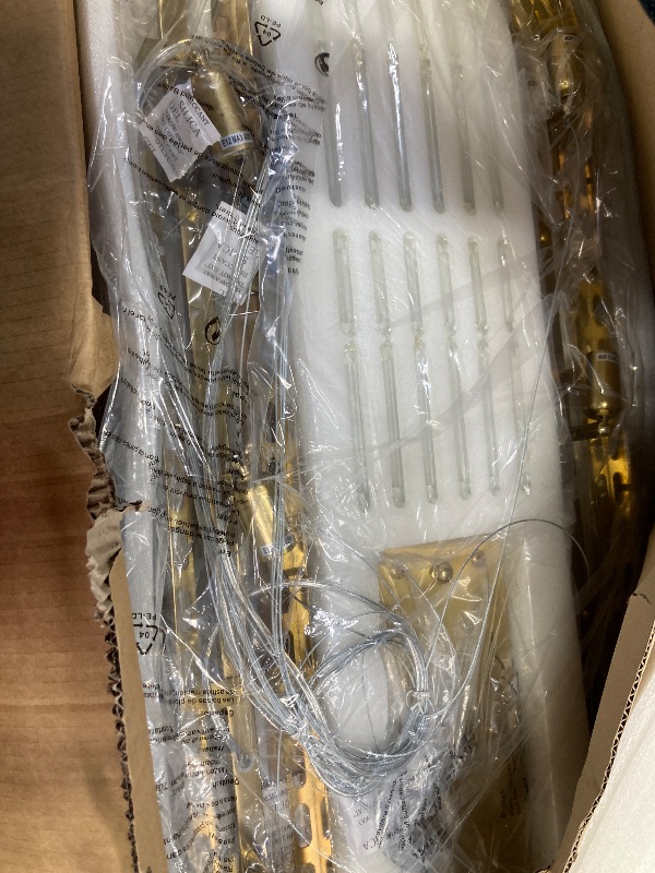 Photo 1 of Siljoy Modern Crystal Chandelier, 20-Light Luxury Rectangular Brushed Gold Crystal Chandelier Lighting, Large Oval 2-Tier K9 Crystal Pendant Ceiling Light for Dining Living Room Kitchen Island, L52''