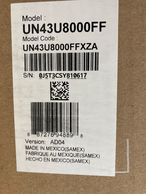 Photo 1 of Samsung 43-Inch Class Crystal UHD U8000F 4K Smart TV (2025 Model) Endless Free Content, Crystal Processor 4K, MetalStream Design, Knox Security, Alexa Built-in