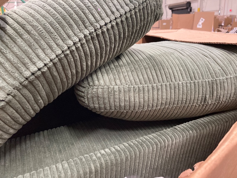 Photo 1 of  **IT IS NOT COMPLETE, IT IS MISSING PARTS**87" Corduroy Sofa,3 Seater Sofa with Extra Deep Seats,Neche Comfy Upholstered Couch for Living Room,2 Pillows,Green
