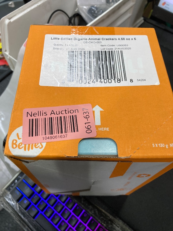 Photo 1 of ** 21/AUG/*2025**Little Bellies Organic Animal Crackers Toddler Snack (Pack of 5 x 4.58 oz Individual Packs)