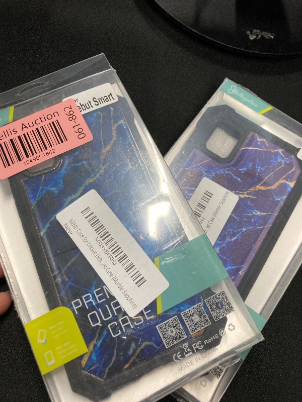 Photo 1 of  2  NZND Case for Cricket Debut Smart 2022 (Smart Version Only) with [Built-in Screen Protector], Full-Body Protective Shockproof Rugged Bumper Cover, Impact Resist Case (Marble Sapphire)