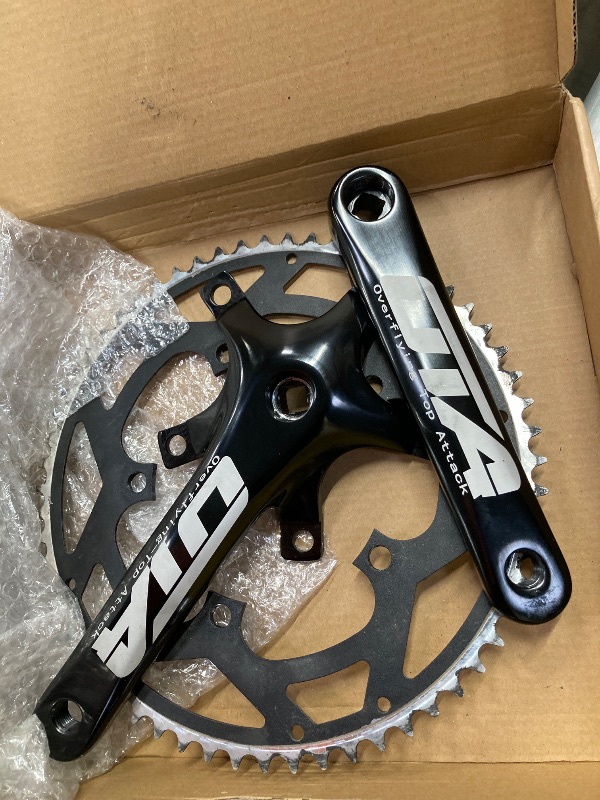 Photo 1 of ***(USED, SOME SCUFFS/SCRATCHES -SEE ALL PHOTOS)***
CYSKY Single Speed Crankset MTB Crankset 58T 170mm Crank Arm 130 BCD Mountain Bike Crankset IXF Crankset for Single Speed Bike, Road Bicycle, Fixed Gear, Fixie, Dahon (Square Taper, Black)