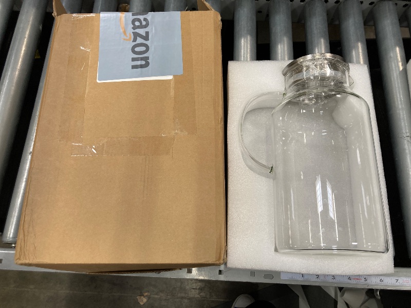 Photo 1 of 1 Gallon thickened Glass Pitcher with Lid and Spout, Borosilicate Glass Carafe for Hot/Cold Drink, Water Pitchers for Fridge, Extra Large Jug with Handle for Iced Tea, Coffee,Juice,Homemade Beverage