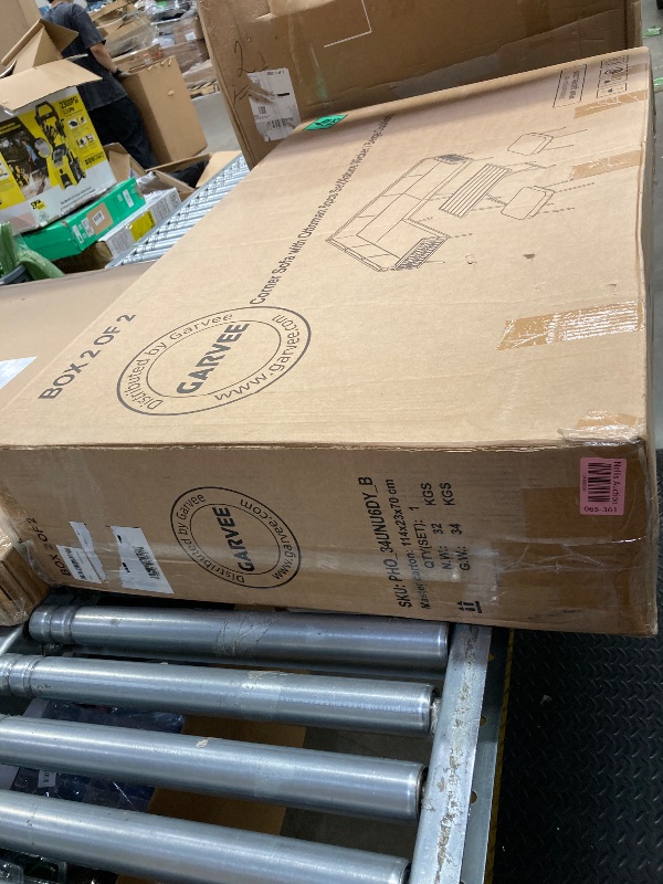 Photo 1 of ****BOX 2 OF 2 MISSING OTHER PARTS OF THE BOX **** PARTIAL SET ***Corner sofa with ottoman 6pcs set nature wicker beige cushion