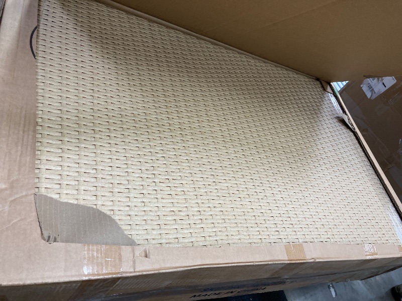 Photo 1 of ****BOX 2 OF 2 MISSING OTHER PARTS OF THE BOX **** PARTIAL SET ***Corner sofa with ottoman 6pcs set nature wicker beige cushion