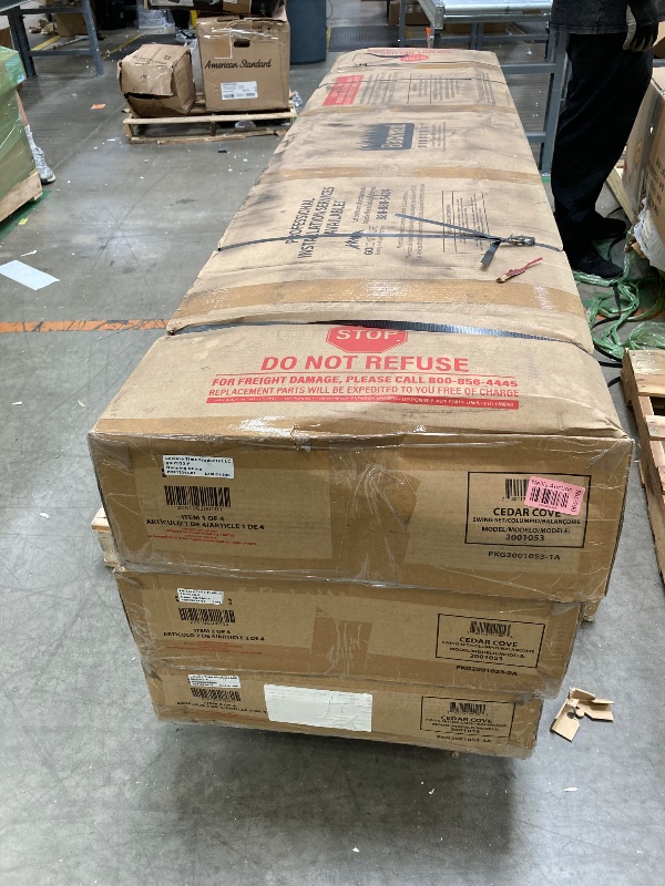 Photo 1 of ***** MISSING PART BOX 4/4 ,  BRAND NEW ****Backyard Discovery Cedar Cove Cedar Wood Swing Set with Spiral Tube Slide, Wave Slide, Clubhouse, Toy Grill, Snack Bar, Rock Wall, Belt Swings, Web Swing, Balcony, Chalkboard, Ladder, Outdoor Playset