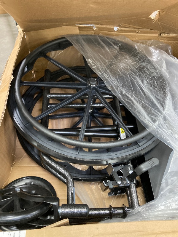 Photo 1 of ***USED***Drive Medical SSP118FA-SF Silver Sport 1 Folding Transport Wheelchair with Full Arms and Removable Swing-Away Footrest, Black