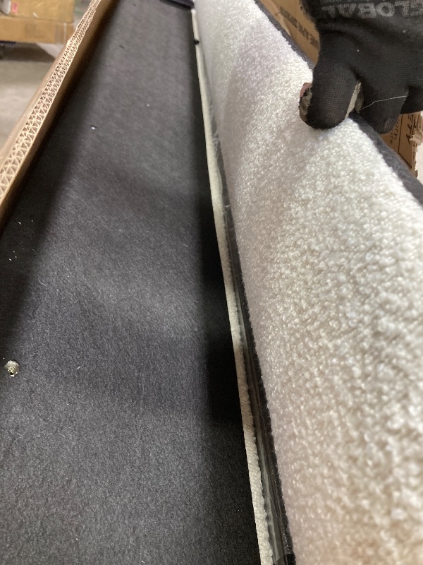 Photo 1 of ***USED / UNKNOWN IF THERE ANY MISSING PARTS****Queen Size Platform Bed Frame with Two Removable Pillow Headboard for Bedroom, Boucle Fabric Upholstered Bed/Slats Support Mattress Foundation/No Box Spring Needed, Light Luxury Design