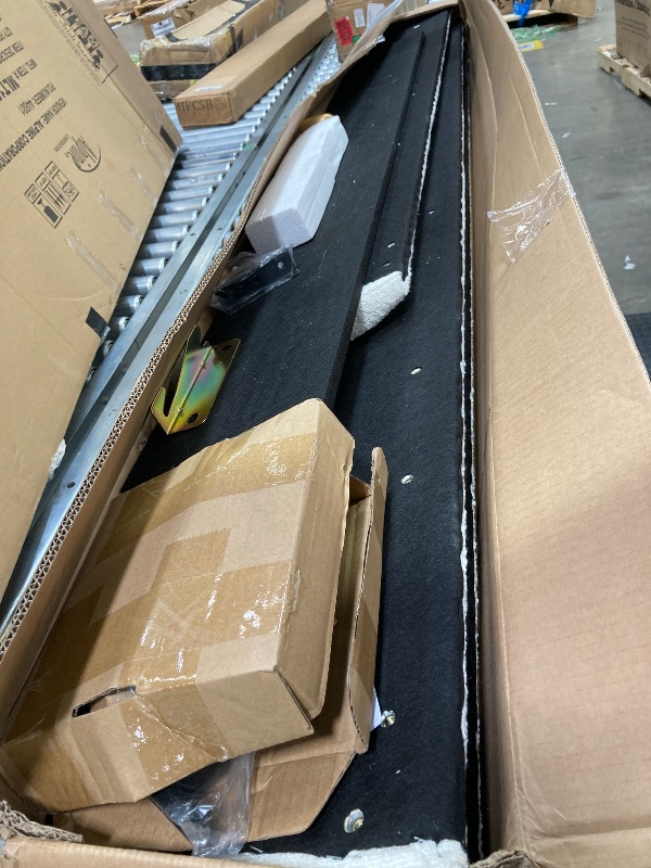 Photo 1 of ***USED / UNKNOWN IF THERE ANY MISSING PARTS****Queen Size Platform Bed Frame with Two Removable Pillow Headboard for Bedroom, Boucle Fabric Upholstered Bed/Slats Support Mattress Foundation/No Box Spring Needed, Light Luxury Design