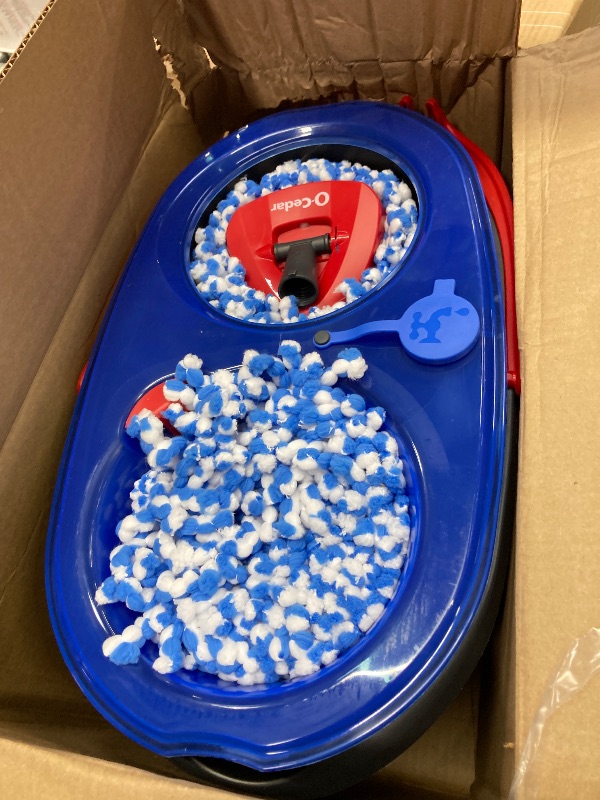 Photo 1 of ***USED***O-Cedar RinseClean Spin Mop & Bucket System + 2 Extra Mop Heads| Clean with Clean Water | Removes 99% of Bacteria