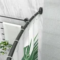 Photo 1 of Curved Shower Curtain Rod 43" to 72" Adjustable, Aluminum Rustproof Expandable Round Shower Curtain Rod for Bathroom Bathtub Stall, Black
