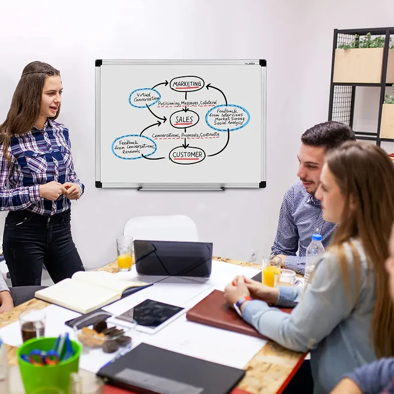 Photo 1 of *** THE PRODUCT IS A LITTLE BIT DUSTY ***VUSIGN Magnetic Dry Erase Whiteboard, 36 X 24 Inches, Wall Mounted with Pen Tray, Silver Aluminium Frame
