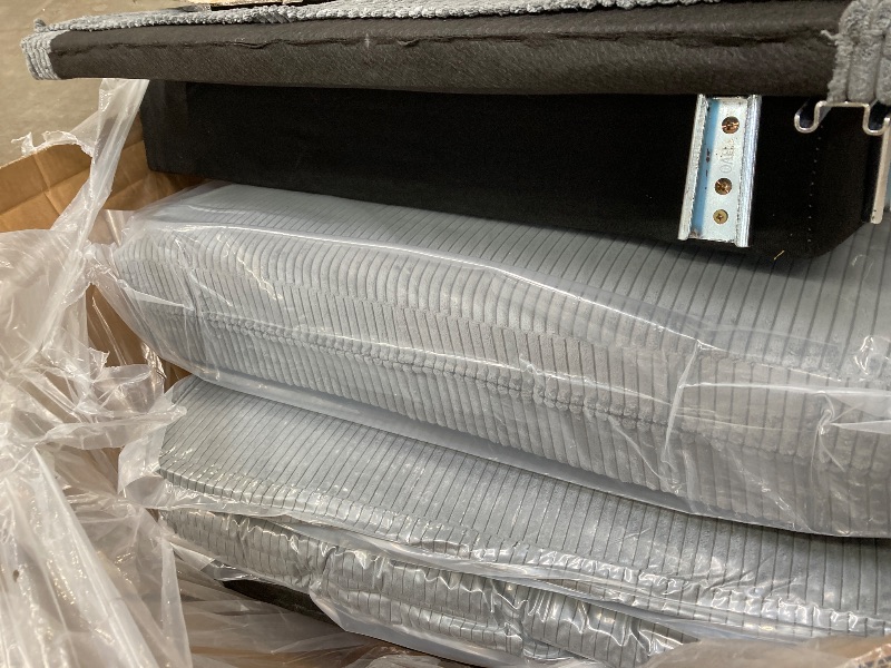 Photo 1 of *****  missing hardware , partial set this is only all bottom parts from the sofa*****83" Corduroy Sofa,Loveseat Sofa with Extra Deep Seat Couches ,Comfy Upholstered Couch for Living Room,Tool-Free Setup with 2 Pillows,Gray
