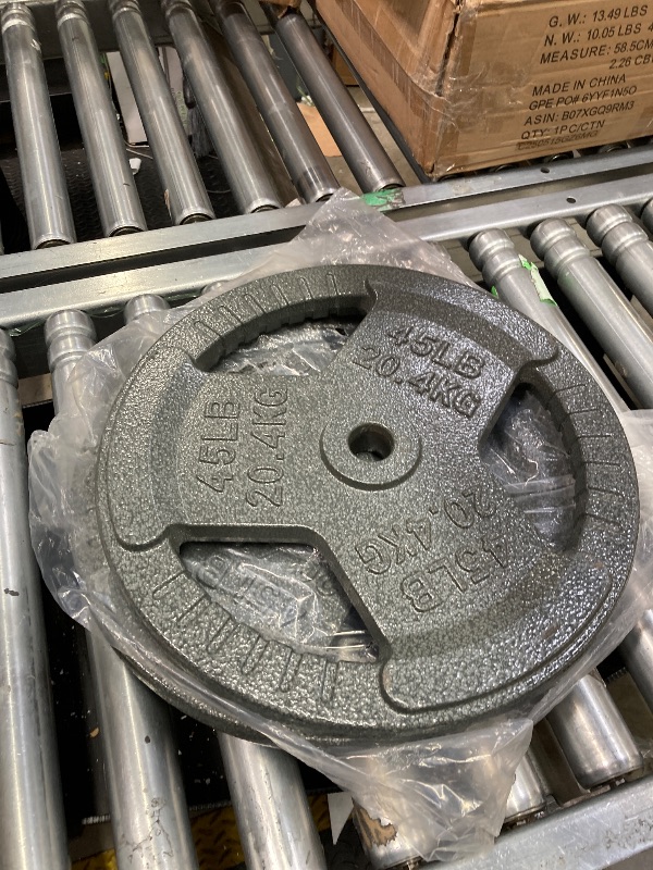 Photo 1 of  Weight Plate for Strength Training and Weightlifting, 1-Inch Center, Single 45LB