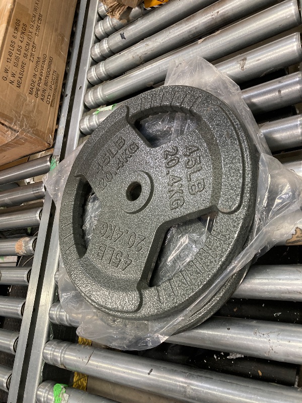 Photo 1 of  Weight Plate for Strength Training and Weightlifting, 1-Inch Center, Single 45LB