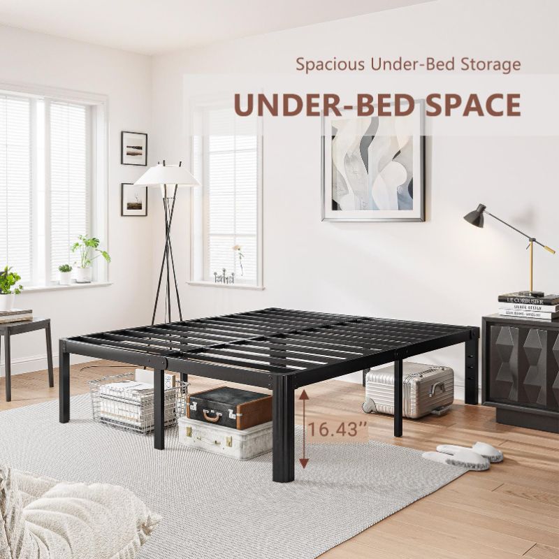 Photo 1 of ***USED**Woozuro 18 inch Queen Metal Bed Frame with Rounded Corners, Heavy Duty Platform Bed, No Box Spring Needed, Easy Assembly
