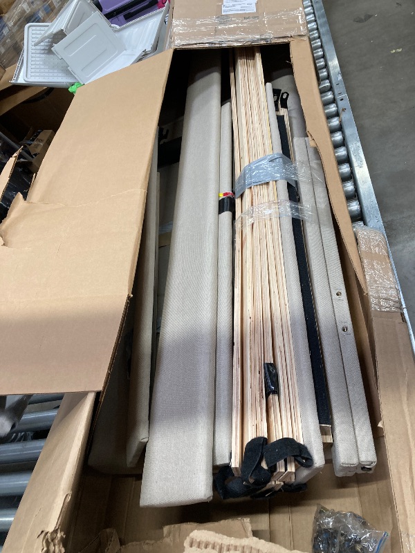 Photo 1 of **** UNKNOWN IF MISSING PARTS ***Novilla Queen Bed Frame with Headboard, Bed Frame Queen Size with Wood Slats Support,Linen Upholstered Adjustable Headboard, No Box Spring Needed, Heavy Duty Feet, Easy Assembly, Beige