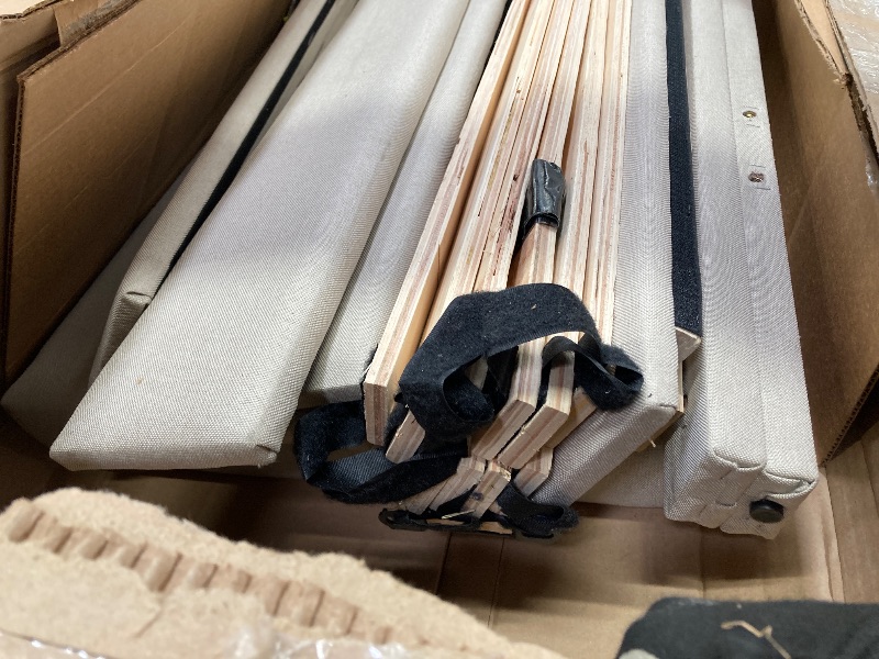 Photo 1 of **** UNKNOWN IF MISSING PARTS ***Novilla Queen Bed Frame with Headboard, Bed Frame Queen Size with Wood Slats Support,Linen Upholstered Adjustable Headboard, No Box Spring Needed, Heavy Duty Feet, Easy Assembly, Beige