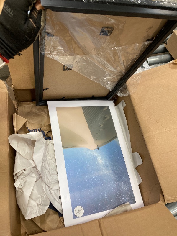 Photo 1 of *** MINOR DAMAGE ***KINLINK 11x17 Picture Frame Black Set of 2, Wooden Photo Frames Matted 9x15 with Plexiglass for 9x15 with Mat or 11x17 without Mat for Table and Wall Display
