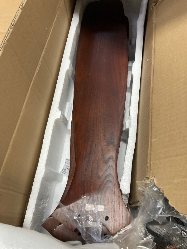 Photo 1 of ***UKNKNOWN IF MISSING PARTS***OPONL Natual Solid Wood Ceiling Fan with Light 52 Inch, Low Profile, Remote Control, Downrod Mount, Noiseless, Reversible, 6CCT, Dimmable, 6 speeds, Timeable, Ceiling Fans with Lights for Living Room