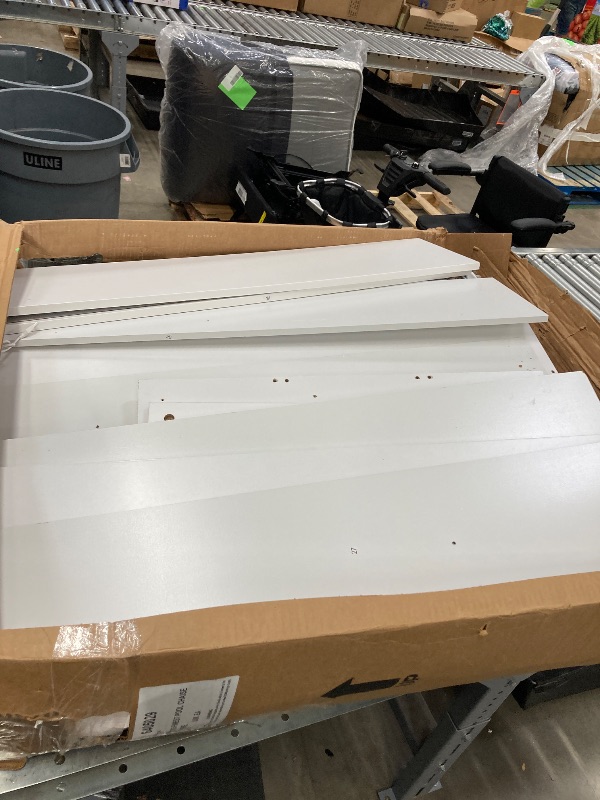 Photo 1 of *** MISSING PARTS ***Homfa 70.9'' Kitchen Pantry Cabinet with Charging Station and LED Light, 3 Drawers Buffet Storage Cabinet with Glass Doors and Adjustable Shelves, White