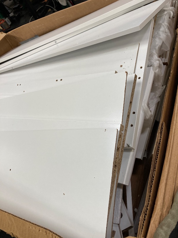 Photo 1 of *** MISSING PARTS ***Homfa 70.9'' Kitchen Pantry Cabinet with Charging Station and LED Light, 3 Drawers Buffet Storage Cabinet with Glass Doors and Adjustable Shelves, White