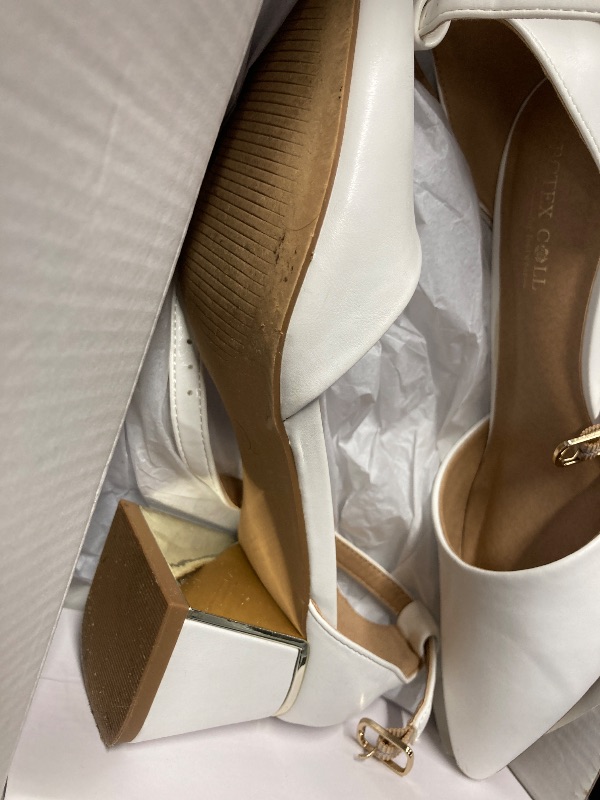 Photo 1 of *** USED***BCTEX COLL Womens Pointed Toe Pumps Shoes Ankle Strap Chunky Low Heels Metal Lined Sandals Designed for Women(wpu6)