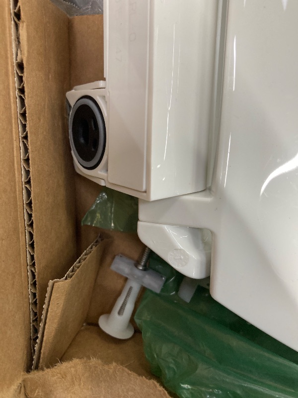 Photo 1 of ******(PARTS ONLY - SELLING AS IS -MISSING PARTS)*** 
KOHLER 4636-RL-0 Cachet ReadyLatch Elongated Toilet Seat Slow Close, Soft Close Toilet Seat Quiet Lid, Contoured Grip-Tight Bumpers Installation Hardware, Apartment Essentials, White  