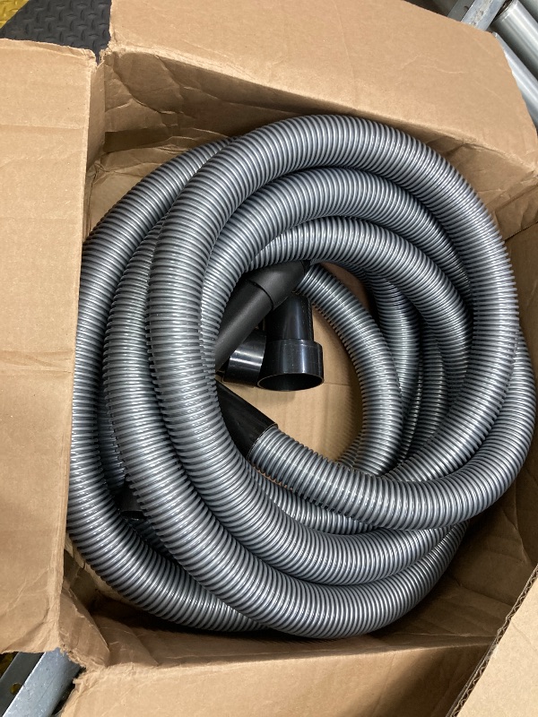 Photo 1 of 
Cen-Tec Systems 30 Ft. Premium Shop Vacuum Extension Hose with 2 tank adapters and 1.25" curved end, Silver
