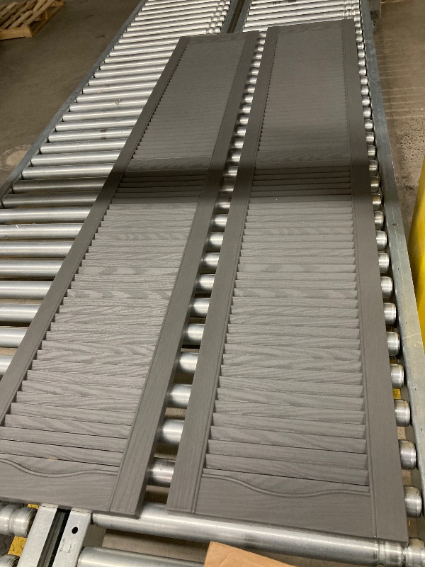 Photo 1 of ****SEE ALL PHOTOS TO VIEW ACTUAL PRODUCT****
Builders Edge 14.75 in. W x 80 in. H Builders Edge, Standard Two Equal Panels, Raised Panel Shutters, Includes Matching Installation Spikes (Per Pair), 018 - Tuxedo Grey
