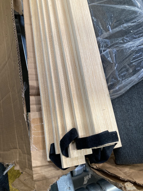 Photo 1 of ***(PARTS ONLY -MISSING PIECES -SELLING AS PARTS ONLY)***
Feonase Queen Bed Frame with Charging Station, Upholstered Platform Frame with Wingback Storage Headboard, No Box Spring Needed, Easy Assembly, Dark Gray  ***(BOX RIPPED/TORN)***