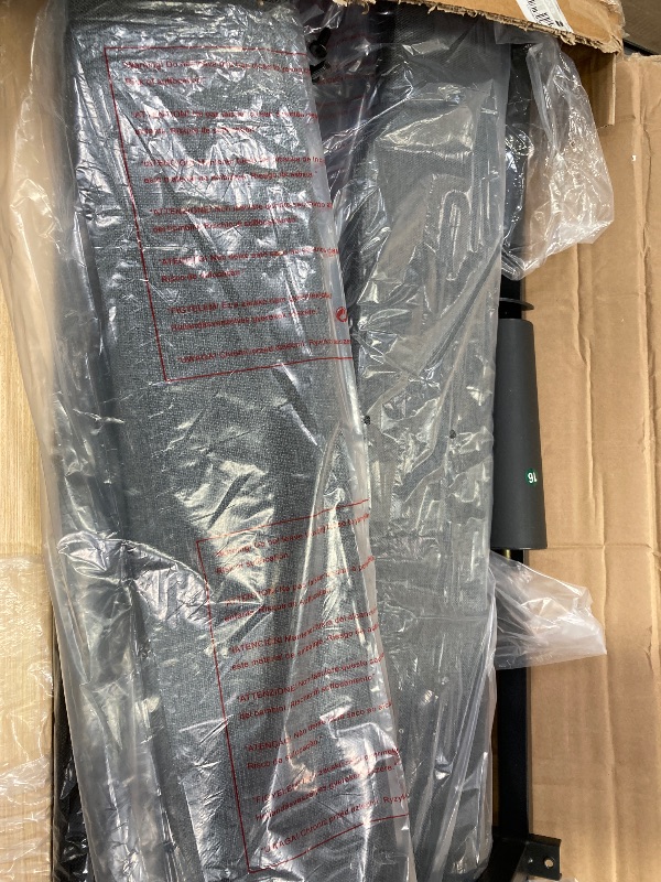 Photo 1 of ***(PARTS ONLY -MISSING PIECES -SELLING AS PARTS ONLY)***
Feonase Queen Bed Frame with Charging Station, Upholstered Platform Frame with Wingback Storage Headboard, No Box Spring Needed, Easy Assembly, Dark Gray  ***(BOX RIPPED/TORN)***