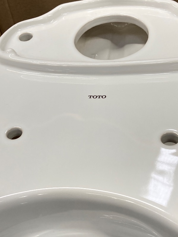 Photo 1 of ***MISSING TANK -SELLING AS BOTTOM TOILET PART ONLY *** SEE PHOTO 
TOTO Drake ONE Piece Elongated 1.28 GPF Universal Height TORNADO FLUSH Toilet  Lever, Cotton White - CST776CEFRG#01