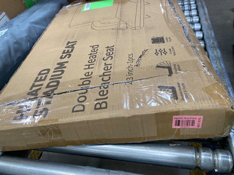 Photo 1 of ***SELLING AS IS -NOT HEATING PROPERLY*** 
PNKKODW 23 Heated Stadium Seats Portable Bleacher Chairs 3 Heat Levels 5 Pockets for Outdoor Sports Camping Games  ***(BOX RIPPED/TORN)*** 
