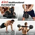 Photo 1 of **MISSING PARTS/ONLY 1- 7.5, 1 -6.5, 3- 4.5 AND ONE 1.5 WEIGHT***Adjustable Dumbbells, 55lbs Free Weight Set with Connector, 4 in1 Dumbbells Set as Barbell, Kettlebells, Push up Stand, Fitness Exercises for Home Gym Suitable Men/Women
