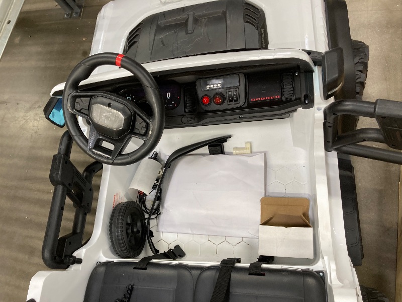 Photo 1 of ***I don't know if it works*** ENYOPRO 24V Ride On Toys for Big Kids, Licensed Ford Bronco Raptor 2-Seater Electric Car w/Remote Control, 21" Spacious Seat, 2x90W Powerful Motor, Spring Suspension, Bluetooth Music, 3 Speed - White
