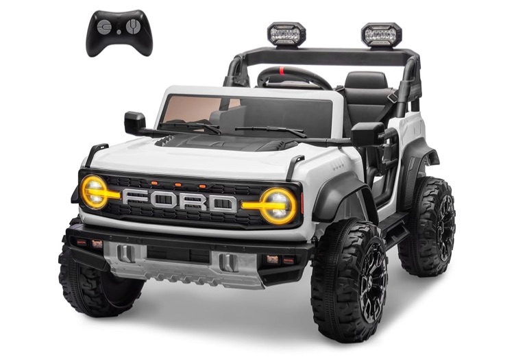 Photo 1 of ***I don't know if it works*** ENYOPRO 24V Ride On Toys for Big Kids, Licensed Ford Bronco Raptor 2-Seater Electric Car w/Remote Control, 21" Spacious Seat, 2x90W Powerful Motor, Spring Suspension, Bluetooth Music, 3 Speed - White