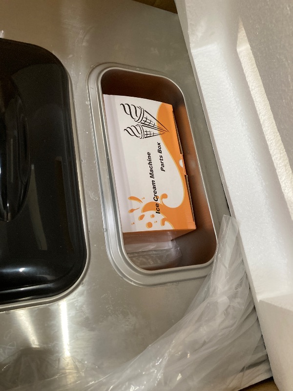 Photo 1 of ***I DON'T KNOW IF IT WORKS OR IS MISSING PARTS*** VEVOR Commercial Ice Cream Maker, 22-30L/H Yield, 2200W Countertop Soft Serve Machine with 2x6L Hopper 2L Cylinder LCD Panel Puffing Shortage Alarm, Frozen Yogurt Maker for Restaurant Snack Bar, Silve