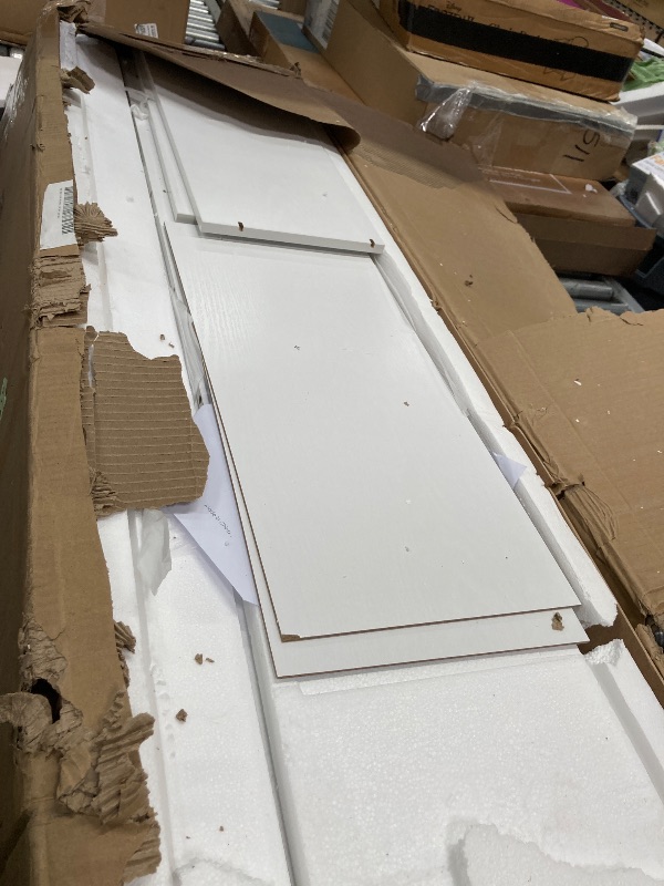 Photo 1 of ***I DON'T KNOW IF IT'S MISSING PARTS** 18-Cube Bookcase and Bookshelves, 71.2" Triple Width 6 Tier Freestanding Arch Library Cabinet for Home Office Living Room, White Bark Texture
