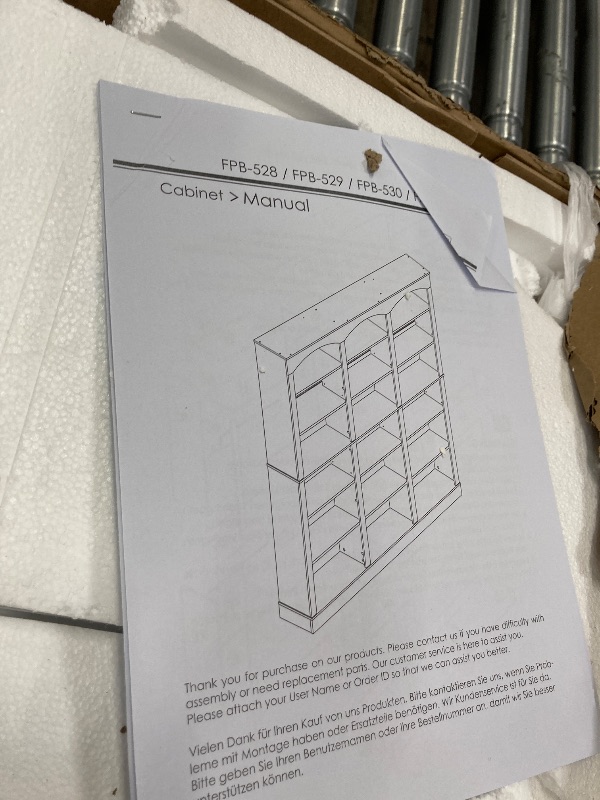 Photo 1 of ***I DON'T KNOW IF IT'S MISSING PARTS** 18-Cube Bookcase and Bookshelves, 71.2" Triple Width 6 Tier Freestanding Arch Library Cabinet for Home Office Living Room, White Bark Texture
