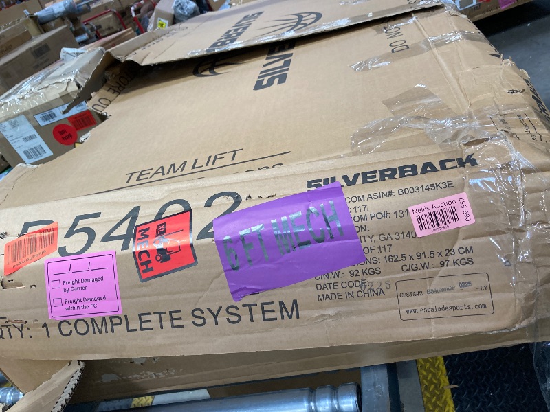 Photo 1 of ***I DON'T KNOW IF THERE ARE MISSING PIECES***Silverback 60" Height Adjustable In-Ground Basketball Hoop with Tempered Glass Backboard, Pro-Style Breakaway Rim, Pole and Backboard Pad