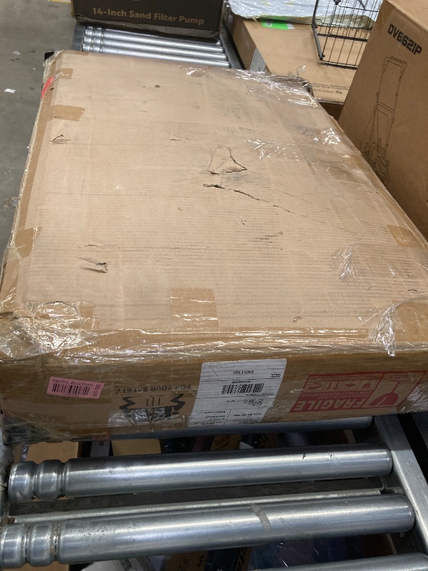 Photo 1 of ***(DAMAGE-SELLING AS PARTS ONLY)*** VIRNAZ Vanity Set with Large Lighted Mirror & Power Outlet, Makeup Vanity Table Desk Chair Set for Bedroom, White ***BOX RIPPED/TORN***